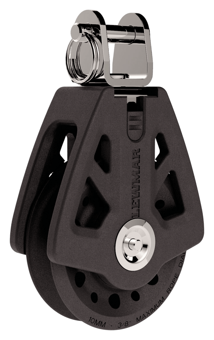 Lewmar synchro blok enkel met wartel 90 mm zwart 29929021BK