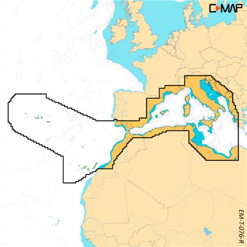 C-MAP geheugenkaart REVEAL X - West Middelandse Zee