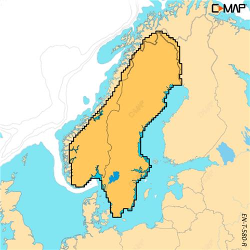 C-MAP geheugenkaart REVEAL X - Scandinavië Binnenland