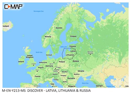 C-MAP geheugenkaart DISCOVER - Letland, Litouwen & Rusland
