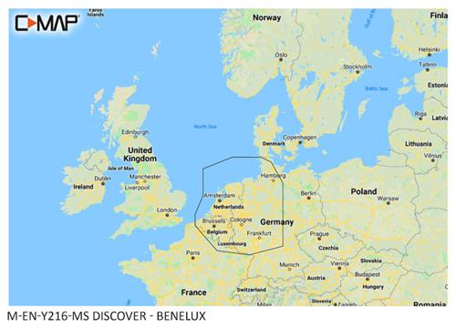 C-MAP geheugenkaart DISCOVER - Benelux Binnenland & Kust