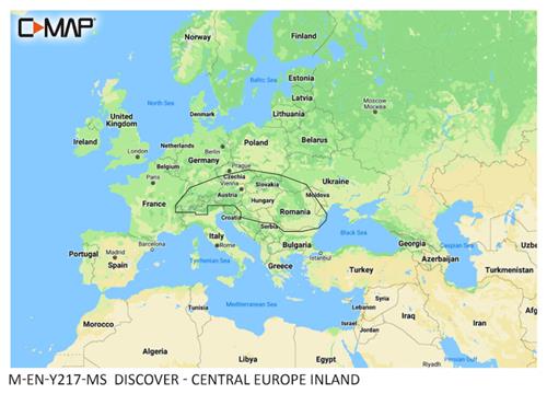 C-MAP geheugenkaart DISCOVER - Centraal Europa Binnenland