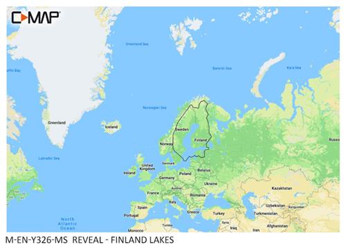 C-MAP geheugenkaart REVEAL - Finland Lakes