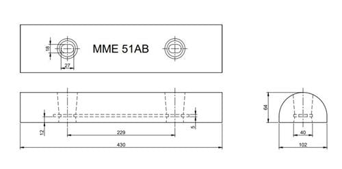 MME huid/roeranode aluminium MME51AB