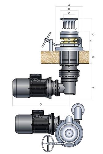 Italwinch NV-16 hydraulisch ankerlier / ketting 16mm met drum en stud link