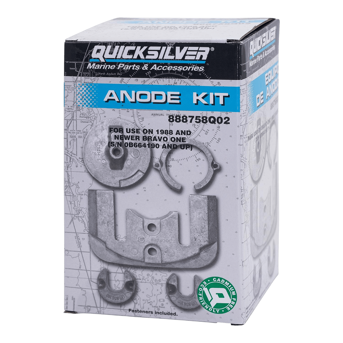 Quicksilver 888758Q02 Anode kit aluminium voor Mercruiser Bravo One Sterndrives/1988 & nieuwer
