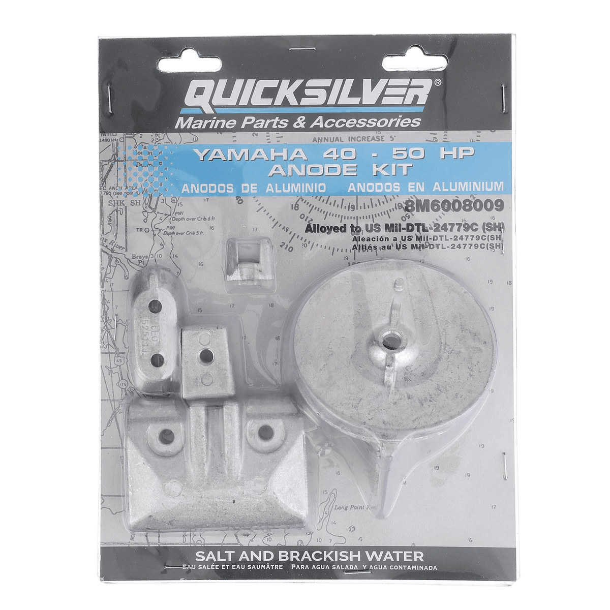 Quicksilver anodekit aluminium voor Yamaha 40-50 pk 8M6008009