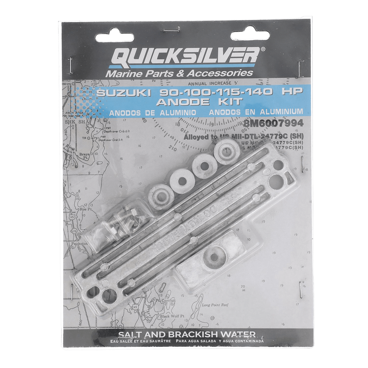 Quicksilver anodekit aluminium voor Suzuki 90-140 pk 8M6007994