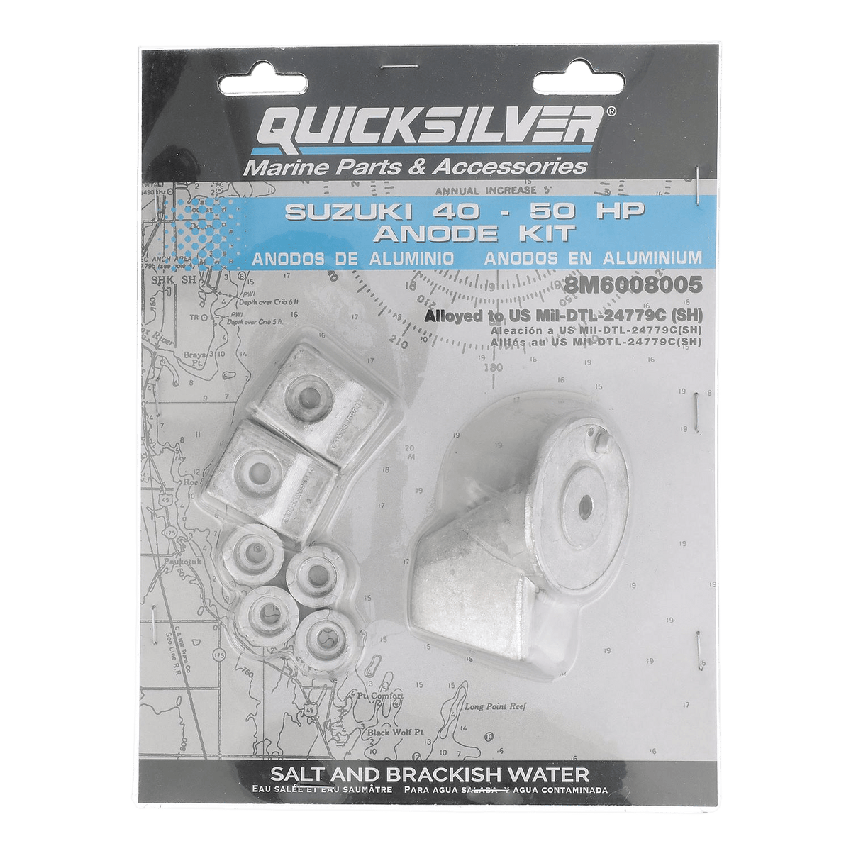 Quicksilver anodekit aluminium voor Suzuki 40-50 pk 8M6008005