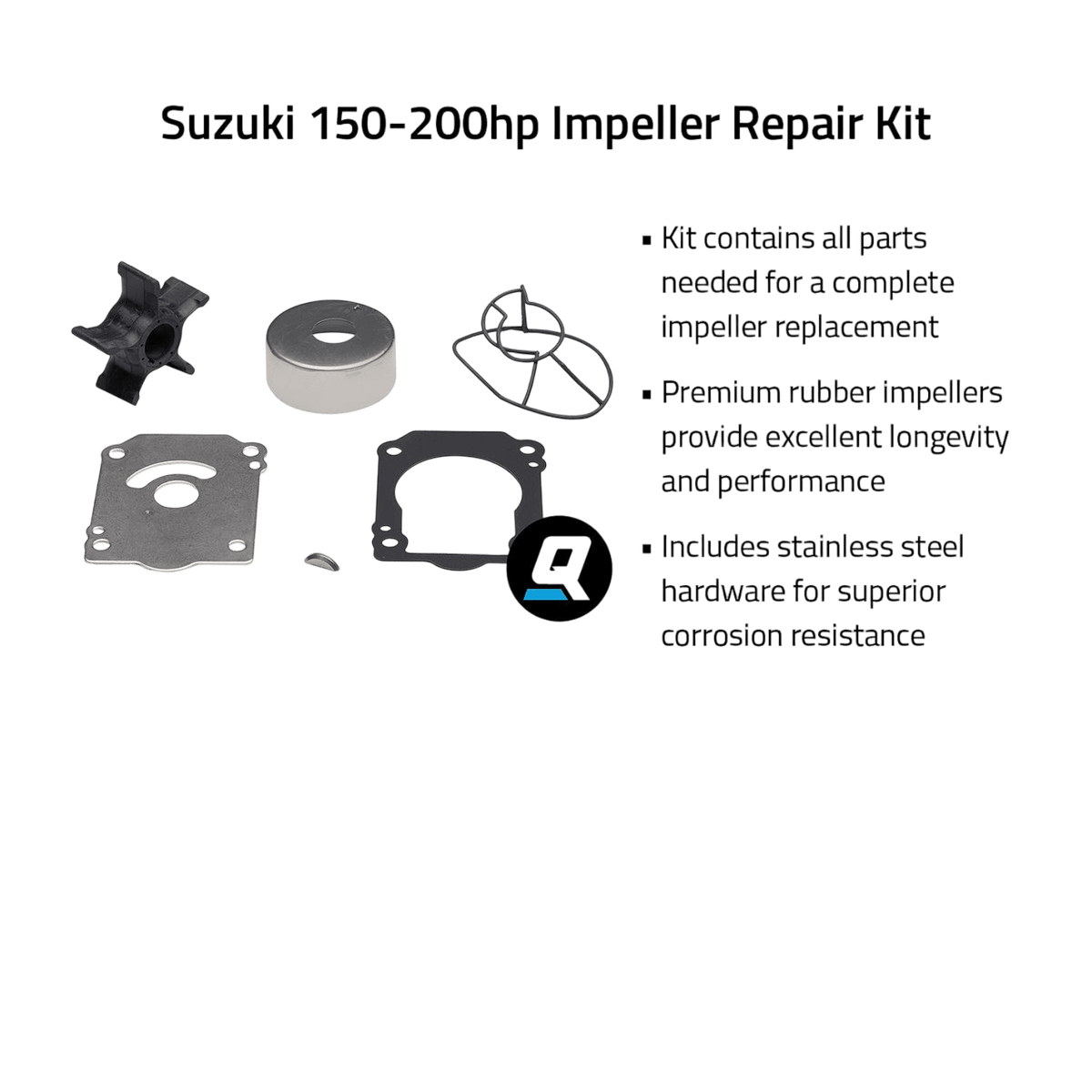 Quicksilver impeller servicekit voor Suzuki 150-200 pk 8M6012814
