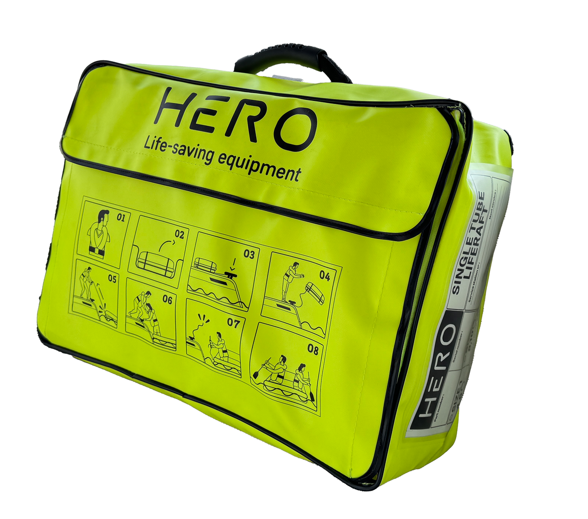 Hero reddingsvlot enkele tube 4-6 personen in tas