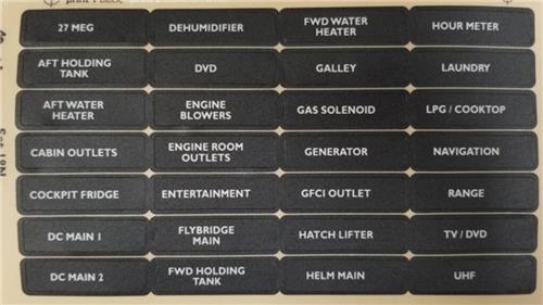 BEP Marine label set for circuit breaker panels - set 18