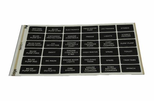 BEP Marine Label Set Voor stroomonderbreker paneel - Set 1