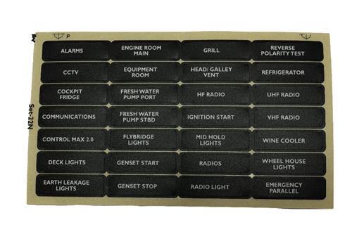 BEP Marine Label Set Voor stroomonderbreker paneel - Set 22