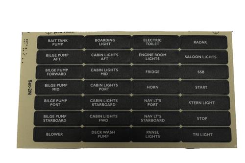 BEP Marine label set for circuit breaker panels - set 2