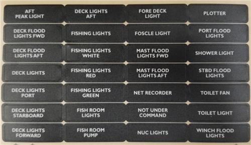BEP Marine label set for circuit breaker panels - set 7