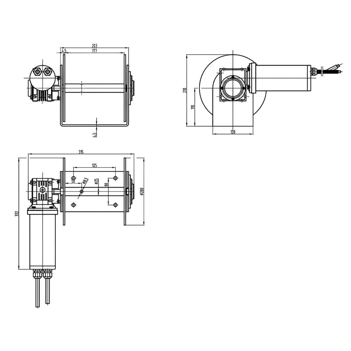 Savwinch RVS drumlier 880SS compleet set