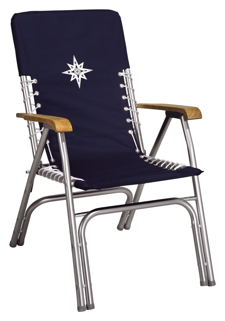 Talamex dekstoel deluxe met aluminium frame en houten armleuningen