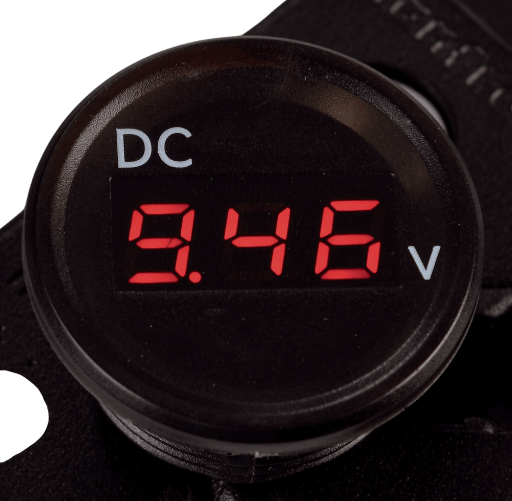 Voltmeter zwart 2.5-30V met flush frame (terminals)