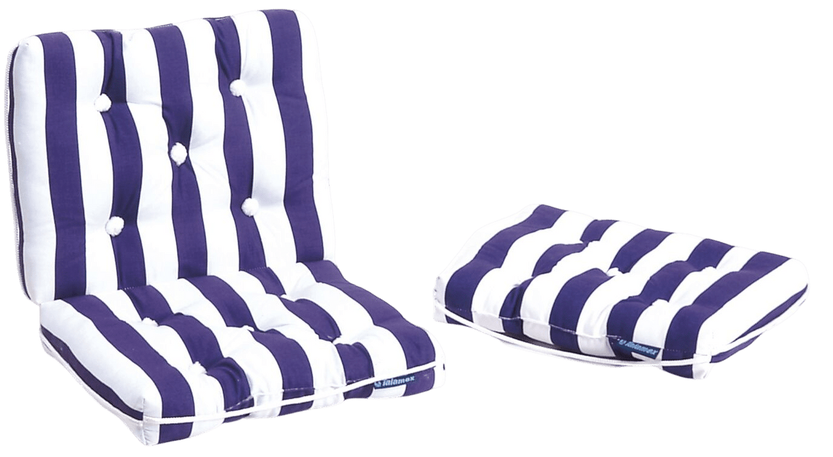Talamex Kapok kussen blauw/wit gestreept dubbel