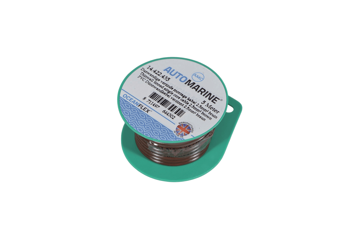 Talamex Dunwandige vertinde montage kabel 2,5 mm² bruin (5 m)