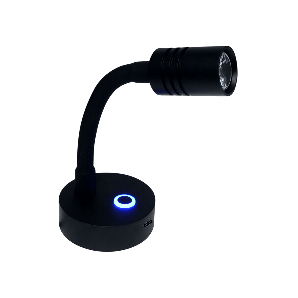 Led wandlamp Apollo 10-30V zwart dimbaar met USB-C snellader