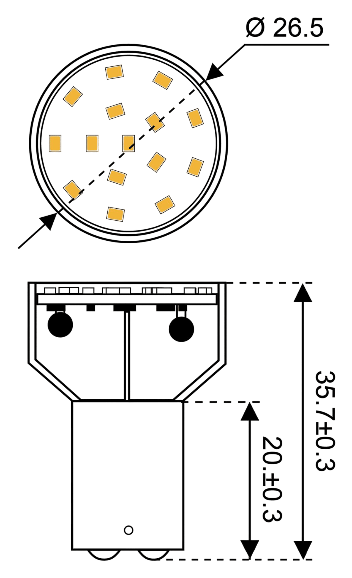 Talamex Ledlamp led15 10-30 V BA15D 2700K