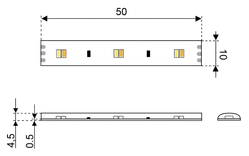 Talamex Ledlamp led120 lichtband 12 V ww & kw 0,5 m 2200-4000K