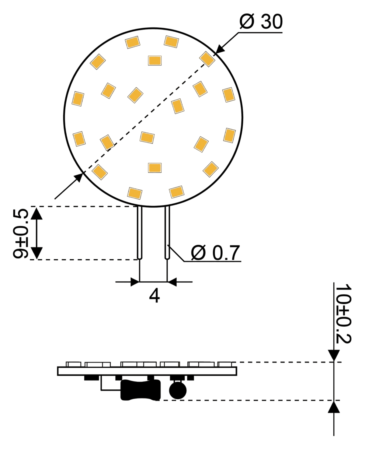 Talamex Ledlamp led21 10-30 V G4-side 2700K
