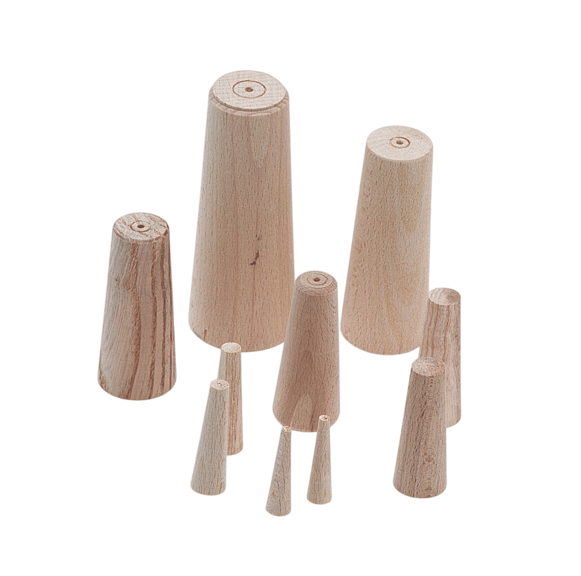 Houten pluggen (10st gesorteerd 8-38mm)