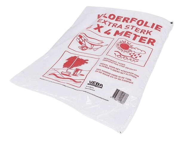 Afdekfolie extra sterk transparant 4x4m