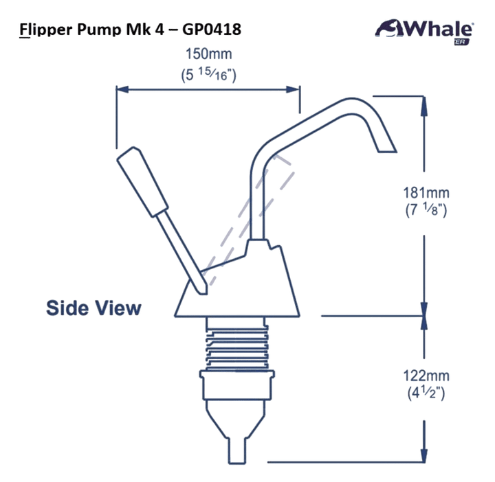 Whale Flipper-pomp Fresh standaard MK4 GP0418