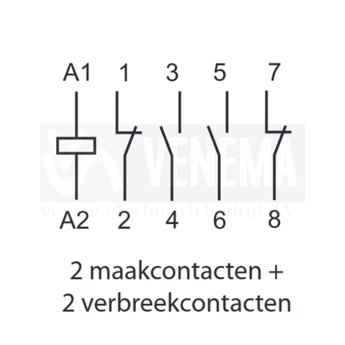 Finder 25A Magneetschakelaar AgSnO2 - 2 maak- + 2 verbreekcontacten – afbeelding 5