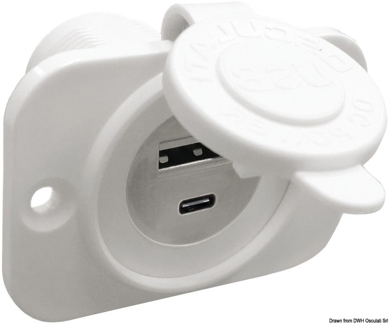 A-type USB-stekker + C-type wit