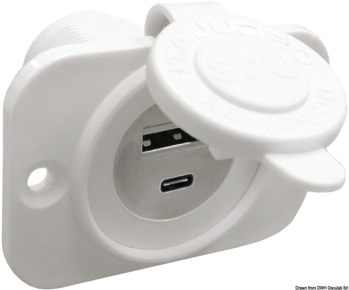 A-type USB-stekker + C-type wit