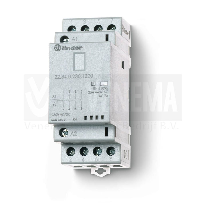 Finder 25A Magneetschakelaar AgNi - 4 maakcontacten
