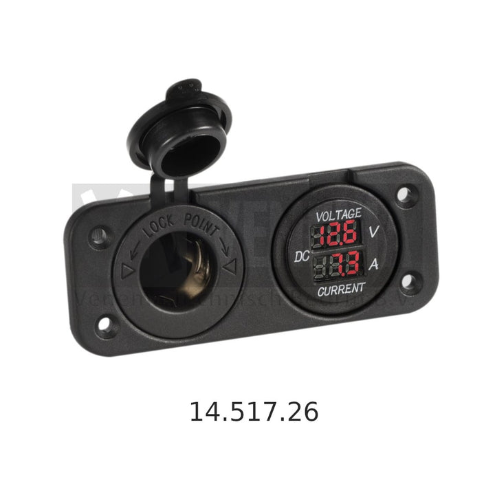 Osculati 8/32V digitale voltmeter en 0/10A ampèremeter + DC-plug