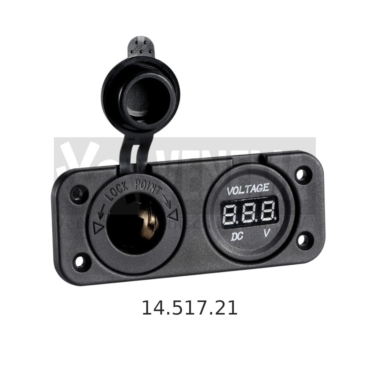 Osculati 8/32V digitale voltmeter + DC-plug - inbouwmontage
