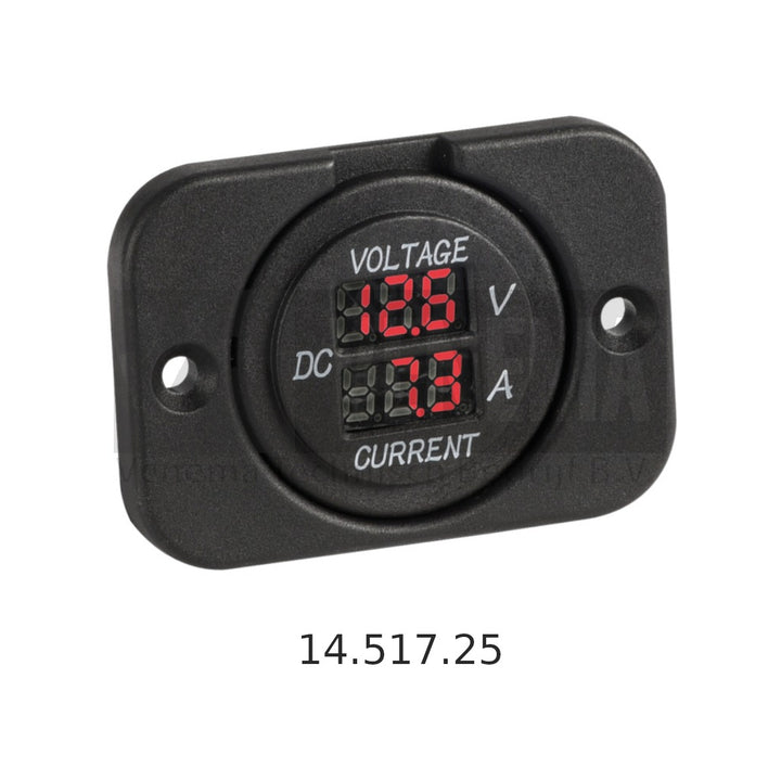 Osculati 8/32V digitale voltmeter + 0/10A digitale ampèremeter - inbouwmontage