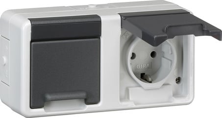 Opbouw wandcontactdoos spatwaterdicht