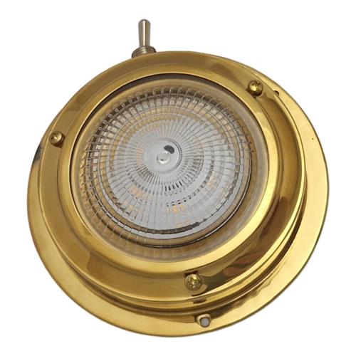 Hollex plafonnière opbouw messing 12V 110mm ww LED