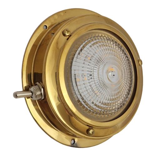 Hollex plafonnière opbouw messing 12V 110mm ww LED