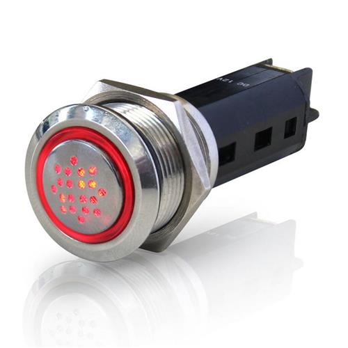 Hollex zoemer 12/24V LED rood