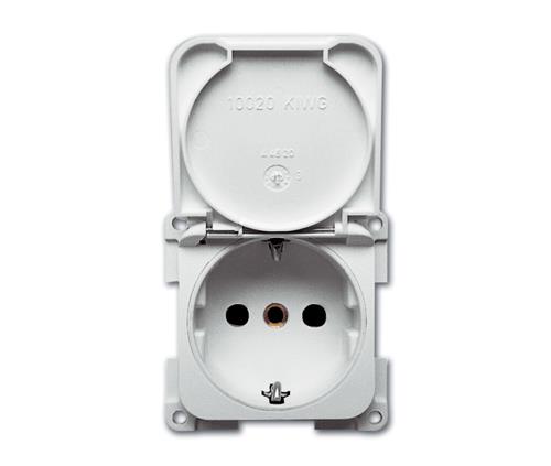 Inprojal contactdoos 31mm glad/wit hoogglans
