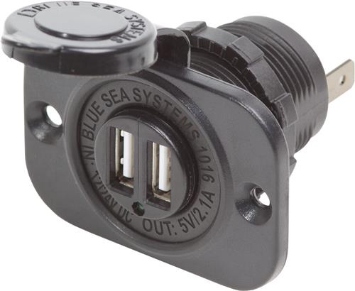 Blue Sea Systems 12/24VDC dual USB lader 5V 2.1A socket
