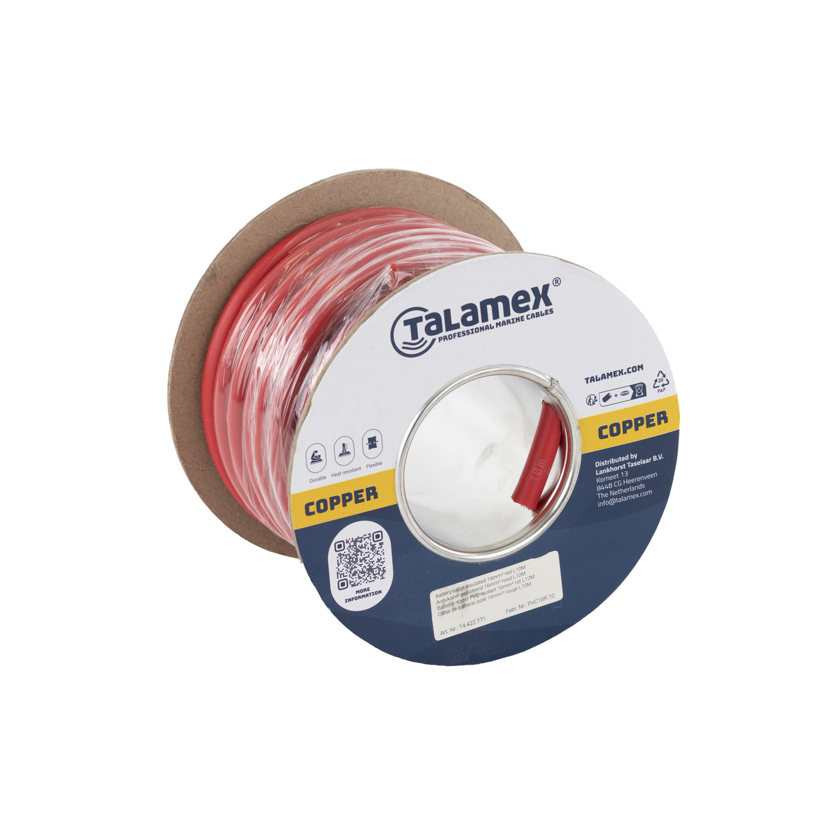 Talamex Accukabel geïsoleerd 25 mm² rood (10 m)
