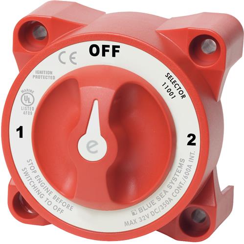 Blue Sea Systems-accuschakelaar E-serie selector 3-standen met AFD