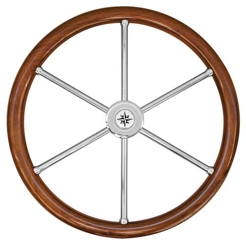 Savoretti stuurwiel type T6N rvs teak 45cm