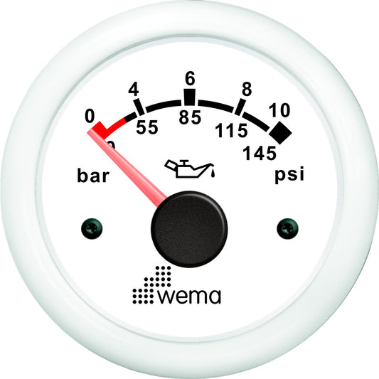 Oliedruk meter wit 10bar