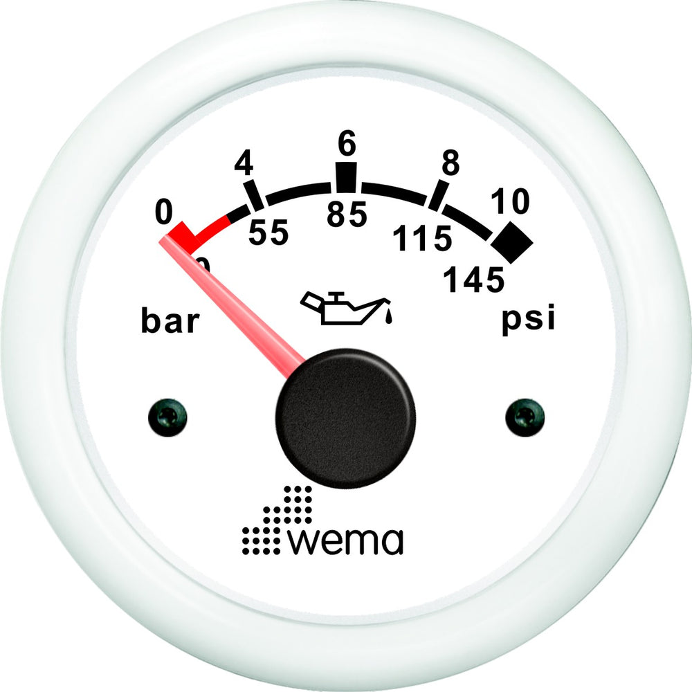 Oliedruk meter wit 10bar